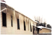 Extra Braces Support The Gutter To Minimize Ice Dam Damage ~ Click for a larger image