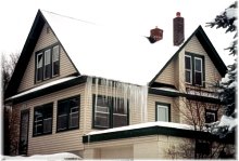 Ice Dams On The South Side Of Home (same home as pic to right) ~ Click for a larger image