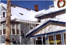 Ice Dams Formed By Heat Loss From Roof Vents ~ Click for a larger image