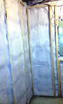Basement Wall Insulation After Completed by Houle Insulation